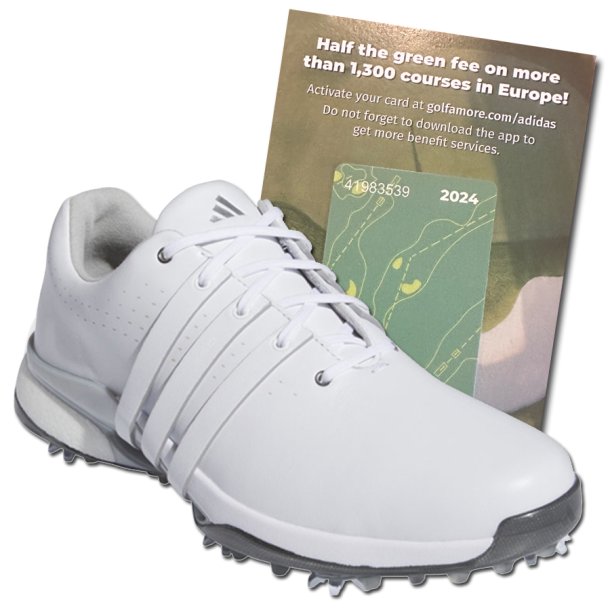 Adidas Tour360 24 Hvid/Gr Herre Golfsko inkl.  Golfamore 2024 kort!