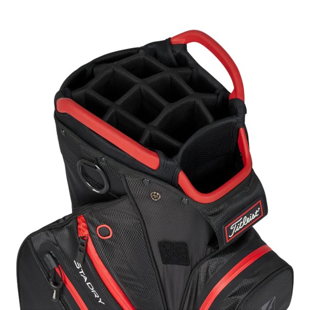 Titleist Cart 14 StaDry Golfbag Black/Black/Red
