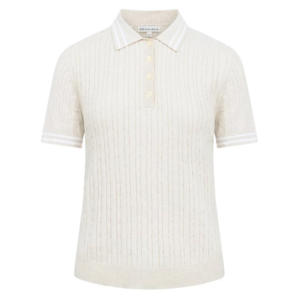 R�hnisch Classic Cable Dame Polo Oatmeal