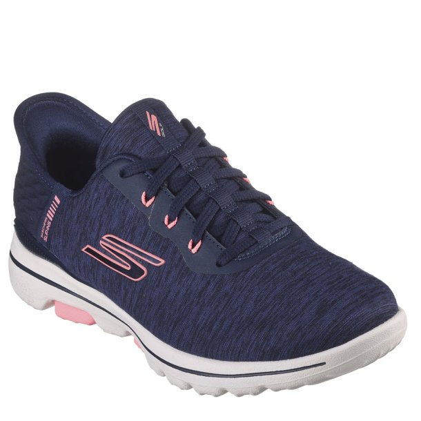 Skechers Go Golf Walk 5 Slip-Ins Dame Golfsko Navy/Pink