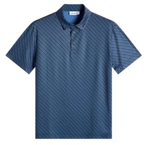 J Lindeberg Tod Print Herre Polo Flight Bridge Navy Fed S