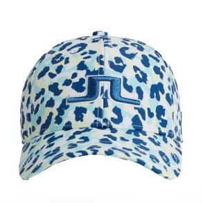 J Lindeberg Arlene Leopard Aruba Blue Dame Golf-cap