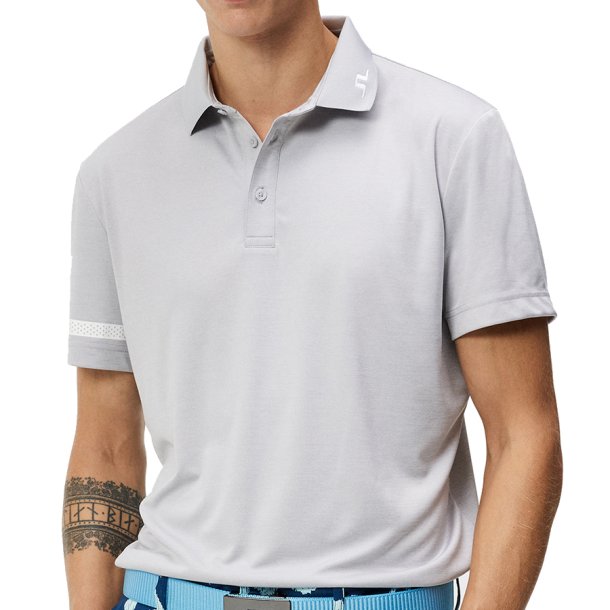 J Lindeberg Heath Regular Fit Light Grey Melange Herre Polo