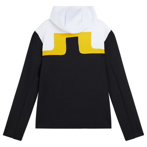 J Lindeberg Jeff Herre Golf-midlayer Hoodie Sort/Gul/Hvid