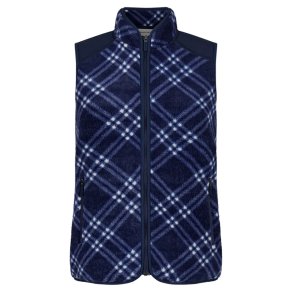 Rhnisch Joline Pile Oversize Check Navy Dame Vest