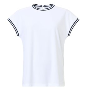 Abacus Peggy Loosefit Cupsleeve Dame Polo White