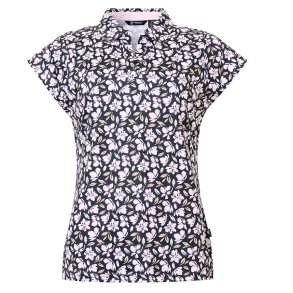 Abacus Victoria Drycool Cupsleeve Dame Polo Black Flower