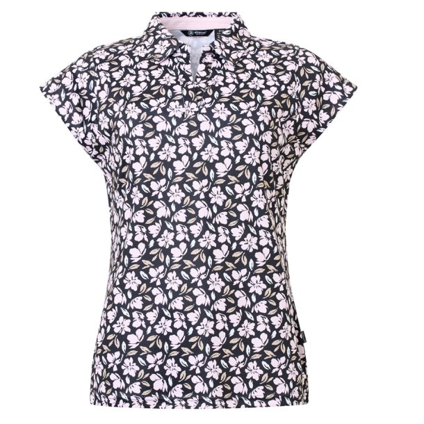 Abacus Victoria Drycool Cupsleeve Dame Polo Black Flower