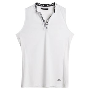 J Lindeberg Leya �rmel�s Golfpolo Hvid