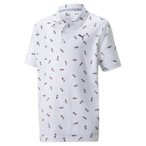 Puma Boys Cloudspun Popsi-Cool Polo White