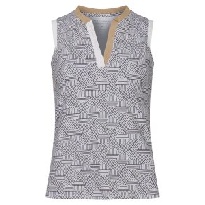 R�hnisch Abby Hexagon Beige �rmel�s Dame Golf-polo