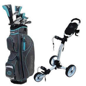 Spalding SX35 Dame Golfs�t + Axglo Tri-lite Golfvogn Hvid