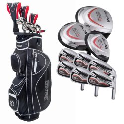 Spalding SX35 Herre Golfs�t Grafitskafter + Axglo Tri-lite Golfvogn Sort