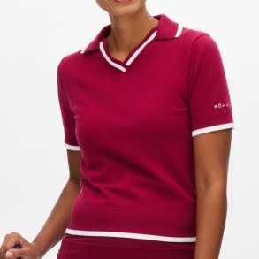 R�hnisch Swing Strikket Dame Polo Beet Red