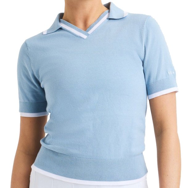 Rhnisch Swing Dame Strik Polo Dove Blue