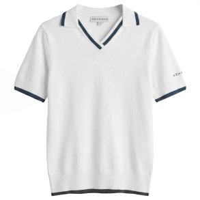 R�hnisch Swing Strikket Dame Poloshirt White/Navy