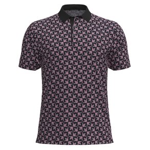 Under Armour UA ArmourDry Pr. Herre Polo Desert Geo-Black / Posh Pink / White