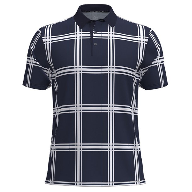 Under Armour UA Armour Dry Pr. Herre Polo Fairway Plaid-Midnight Navy / White