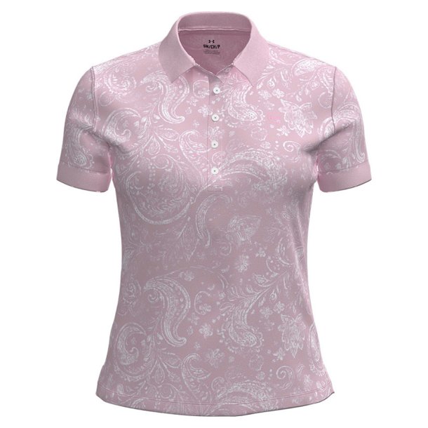 Under Armour UA ArmourDry Printed Dame Polo Prime Pink / White