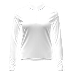 Under Armour UA Drive Chill LS Polo-White / Halo Gray