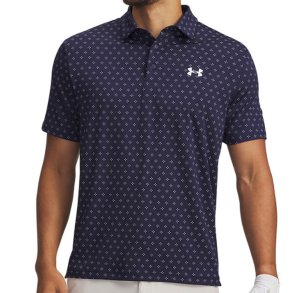 Under Armour UA Playoff 3.0 Pr. Herre Polo Micro Flower Dot-Midnight Navy / White