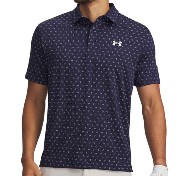Under Armour UA Playoff 3.0 Pr. Herre Polo Micro Flower Dot-Midnight Navy / White