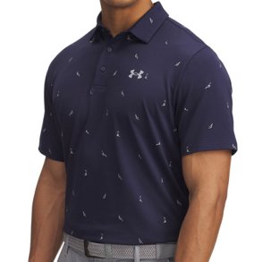 Under Armour Playoff 3.0 Printed Herre Polo Midnight Navy/Steel
