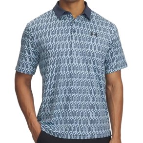 Under Armour Playoff 3.0 Printed Herre Polo Stream/Downpour Gray