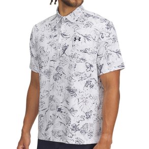 Under Armour Playoff 3.0 Printed Herre Polo White/Midnight Navy