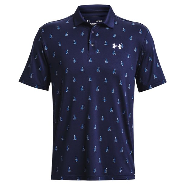 Under Armour Playoff 3.0 Printed Herre Polo Navy / Hvid