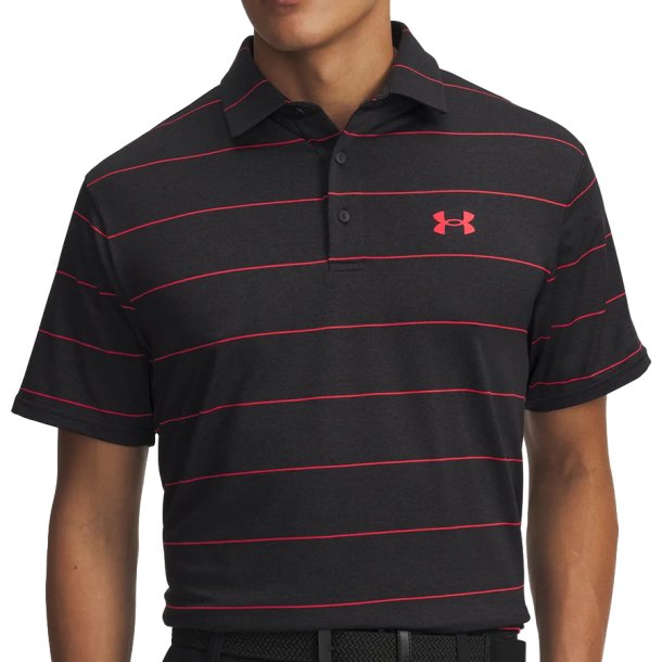 Under Armour Playoff 3.0 Striped Herre Polo Sort/Rd