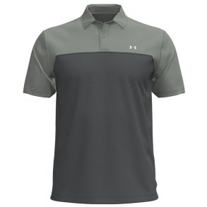 Under Armour UA T2G Colorblock Herre Polo-Titanium / Clay Green / White