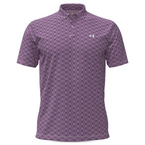 Under Armour T2G Printed Herre Polo Mauve Pink/Purple Echo/White 