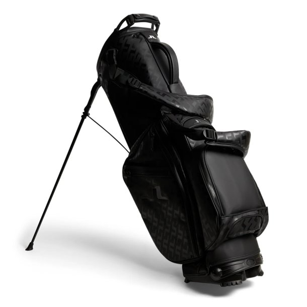 J Lindeberg Play Stand Bag Print Tour Geo Tonal Black